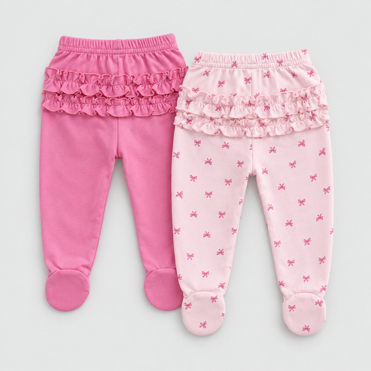 Pack pantalones fucsia y lazos algodón peruano
