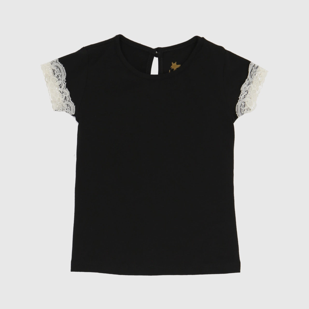 Polera negra encaje algodón peruano – Coyote Kids