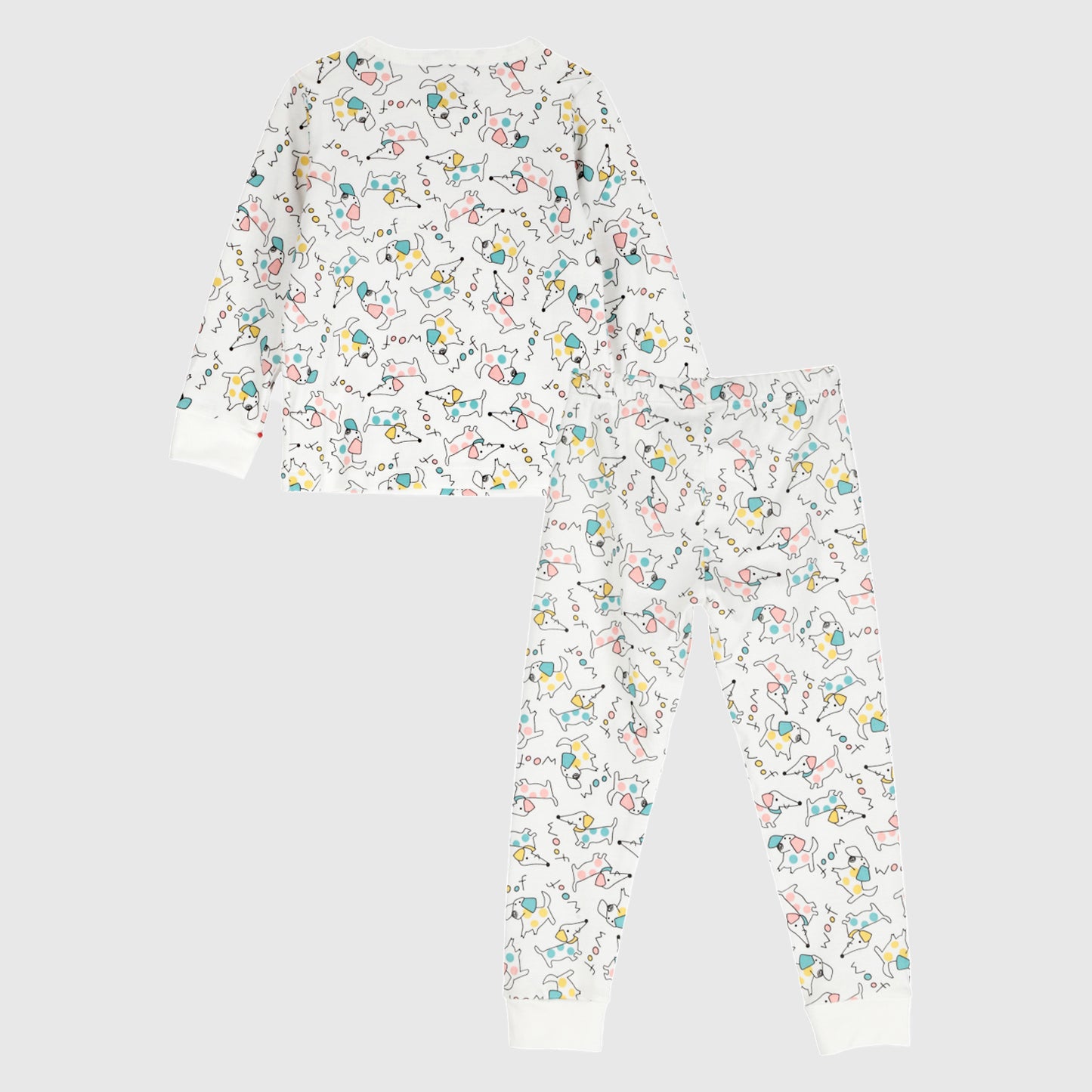 Pijama blanco perritos algodón peruano