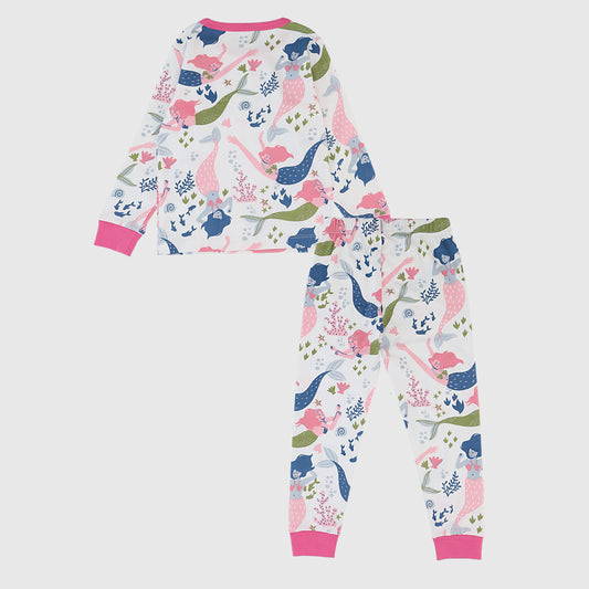 Pijama blanco sirenas algodón peruano