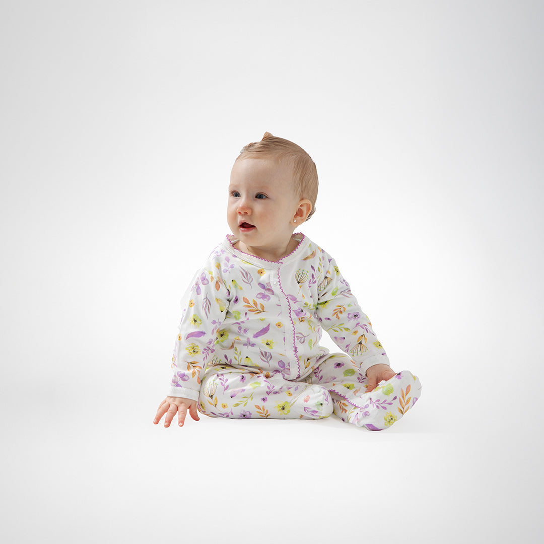 Enterito blanco flores algodón peruano