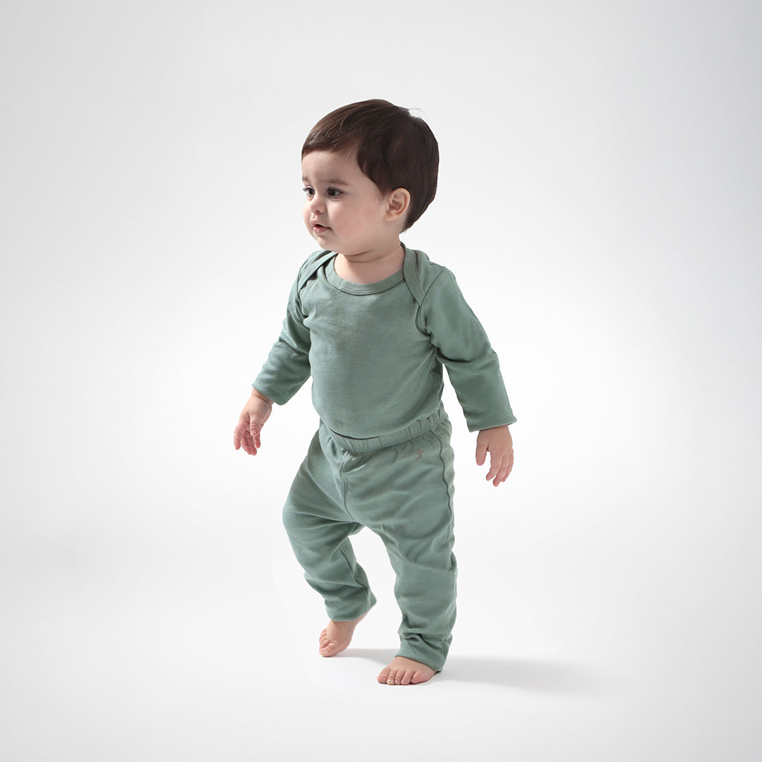 Pack body blanco verde ositos algodón peruano