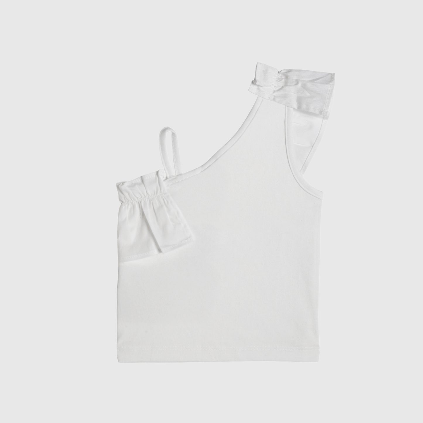 Polera blanca asimetrica