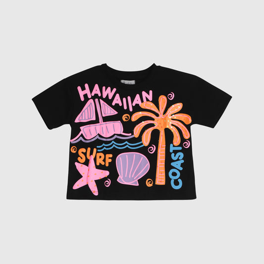 Polera negra hawai