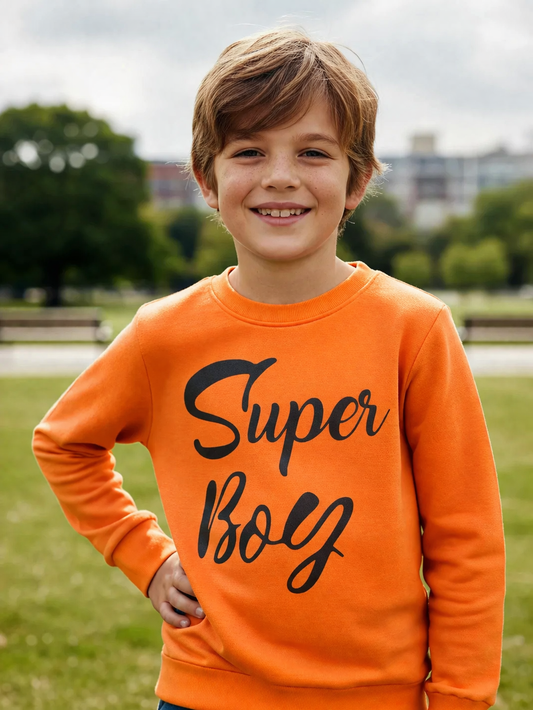 Polera naranja super boy algodón peruano