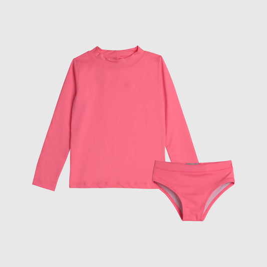 Conjunto traje de baño niña fucsia