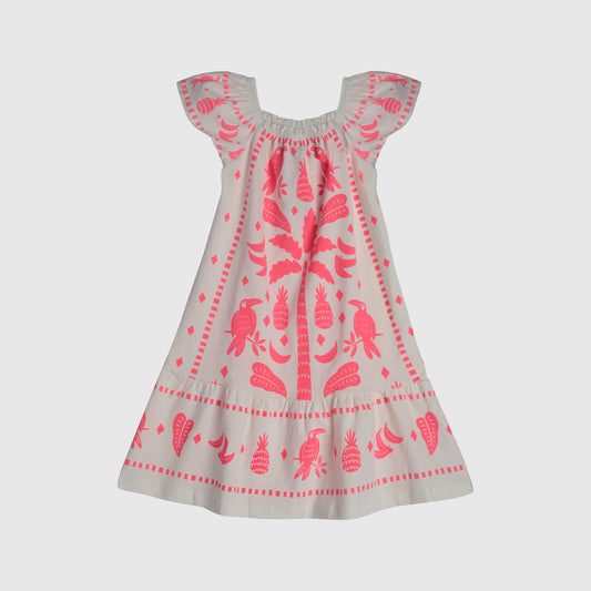 Vestido palmeras fucsia