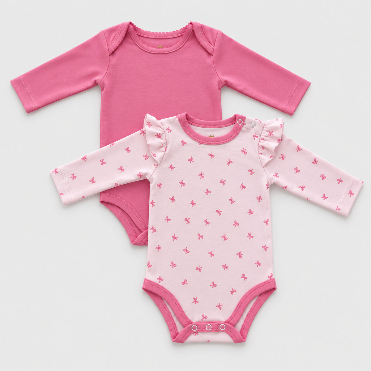 Pack body fucsia y lazos algodón peruano