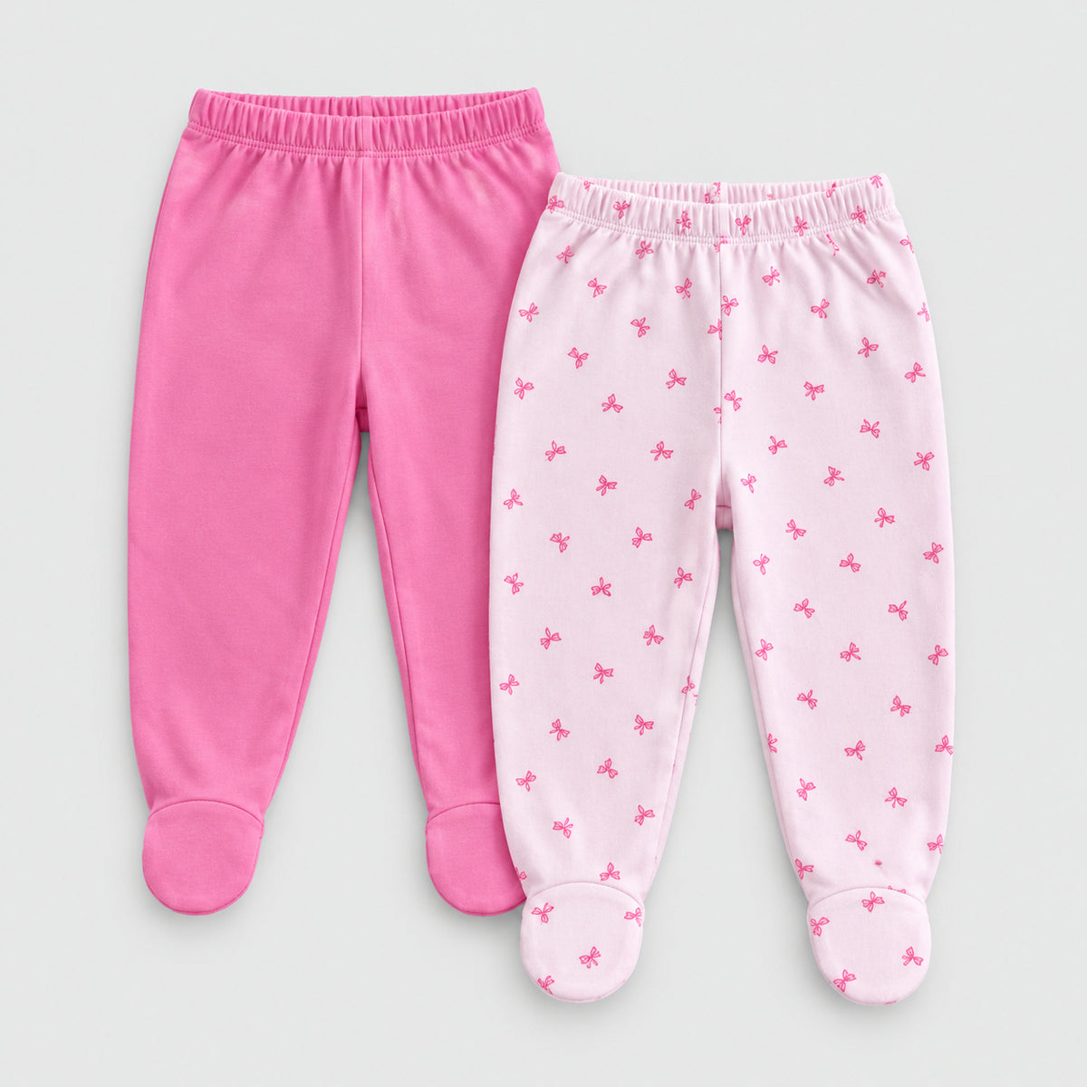 Pack pantalones fucsia y lazos algodón peruano