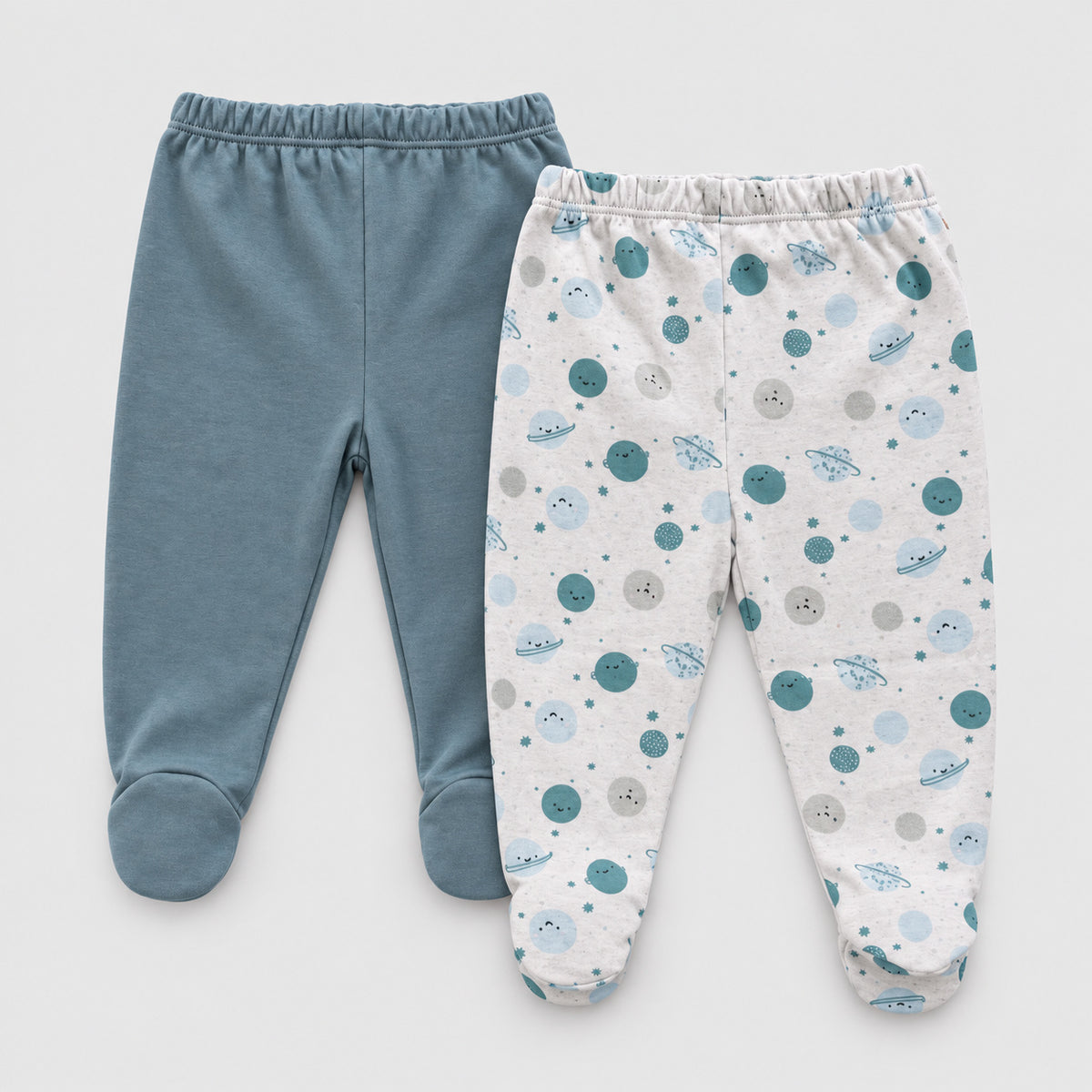 Pack pantalones gris y planetas algodón peruano