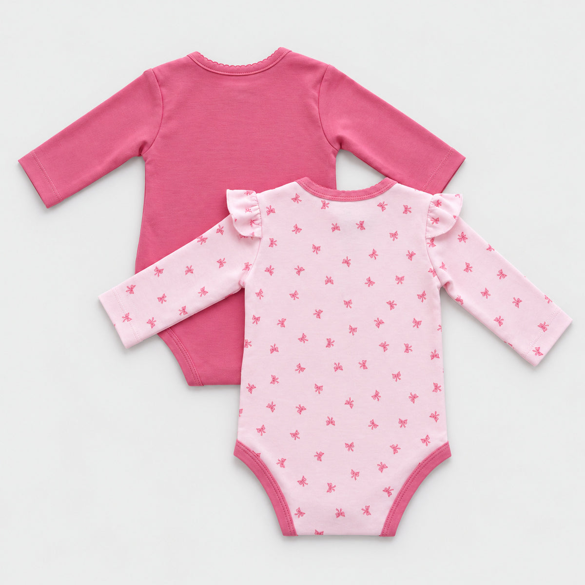 Pack body fucsia y lazos algodón peruano