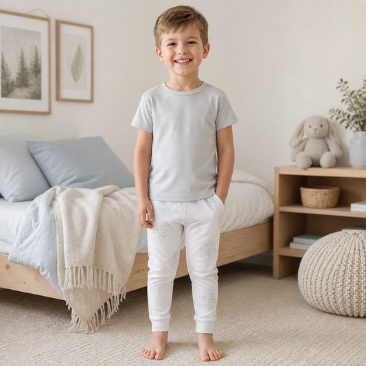 Pijama gris ramas algodón peruano