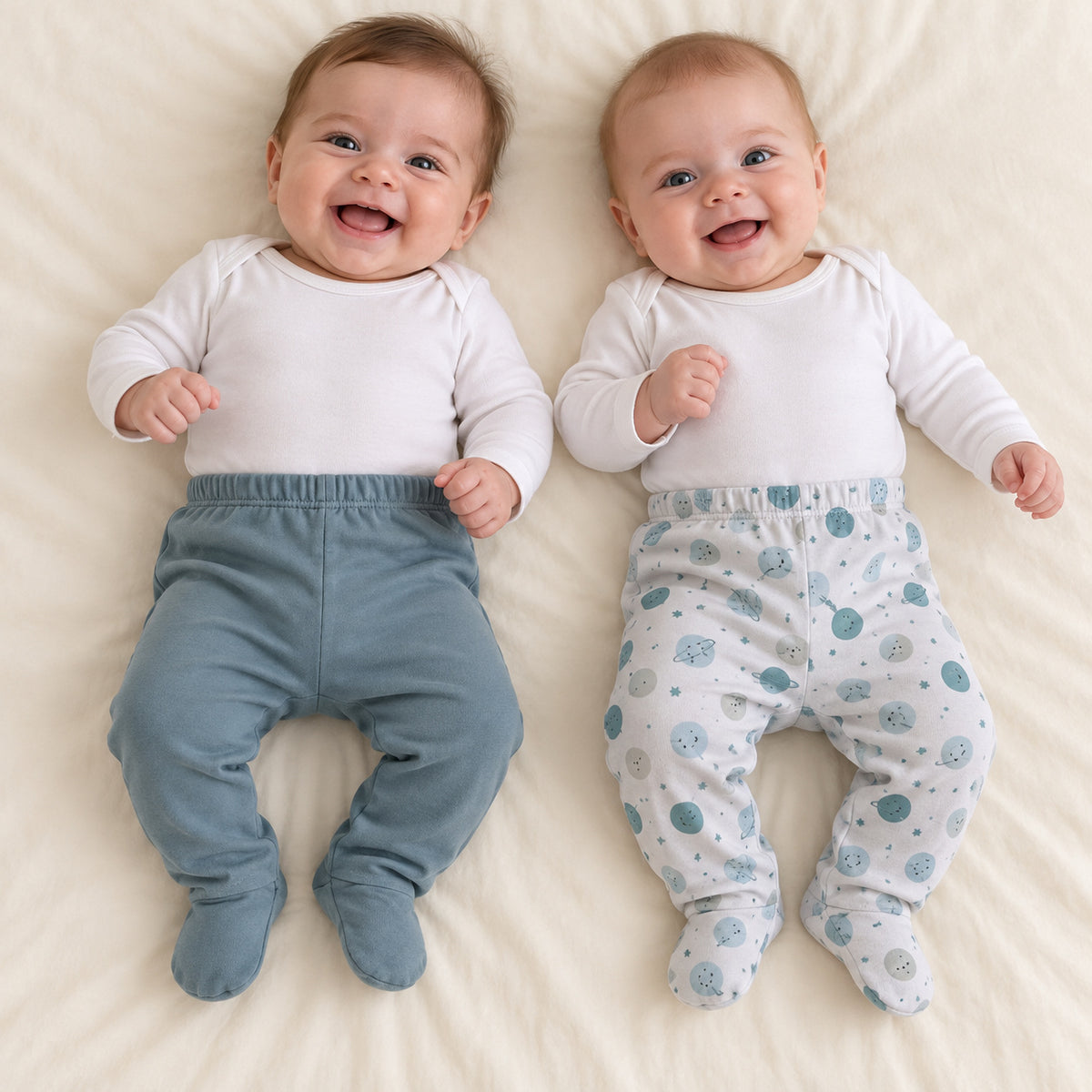 Pack pantalones gris y planetas algodón peruano