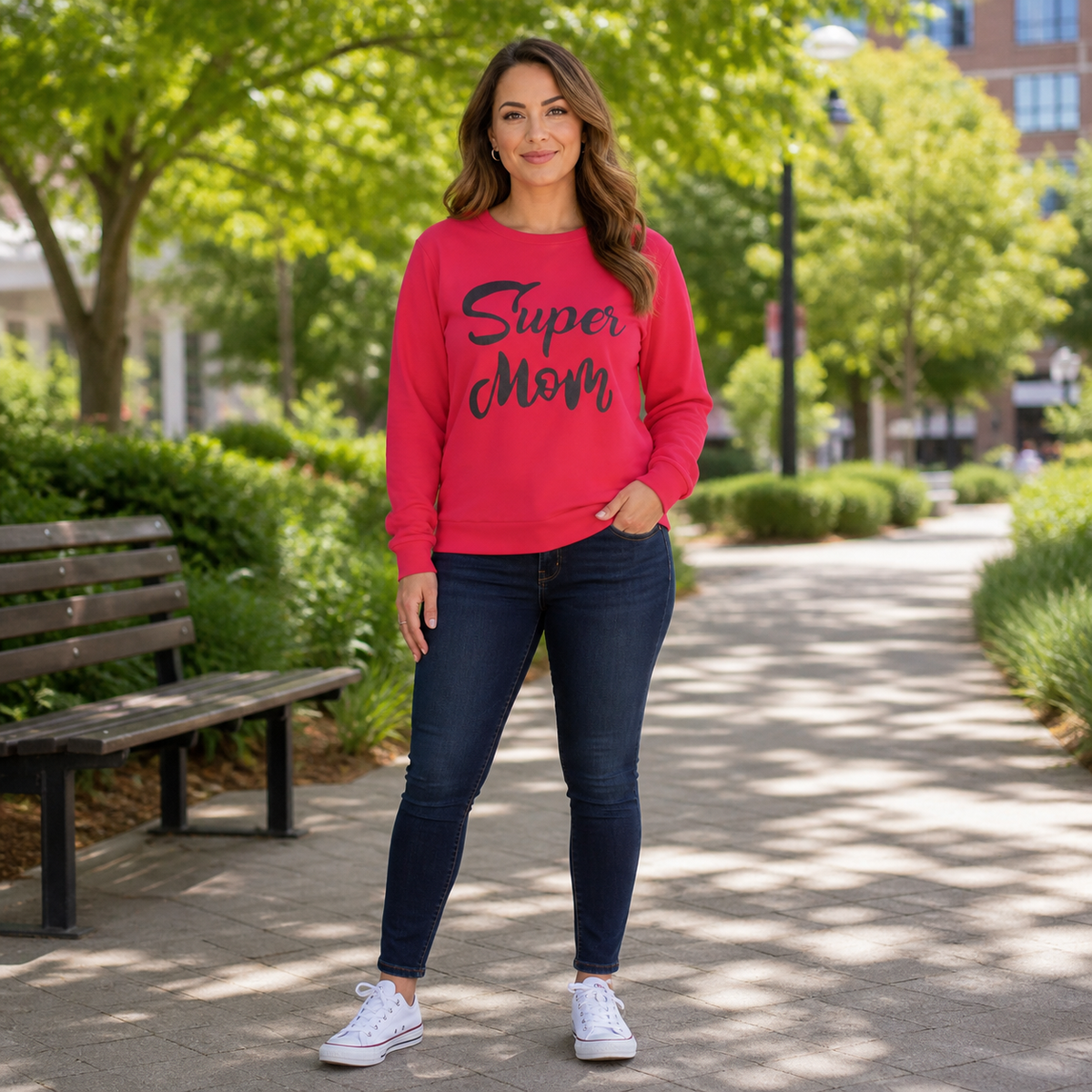 Polera roja super mom algodón peruano
