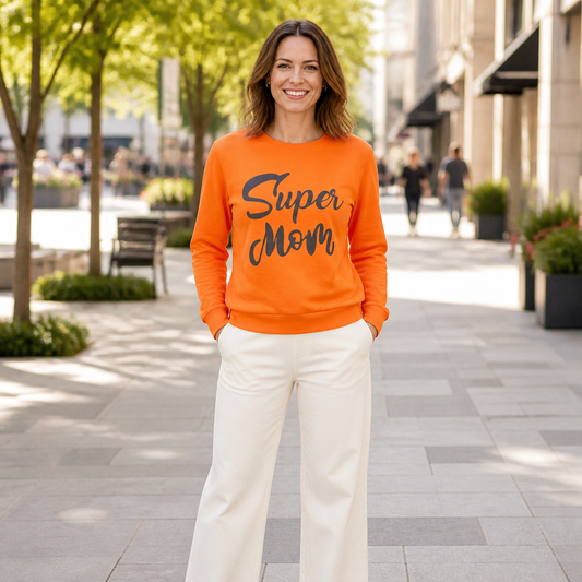 Polera naranja super mom algodón peruano