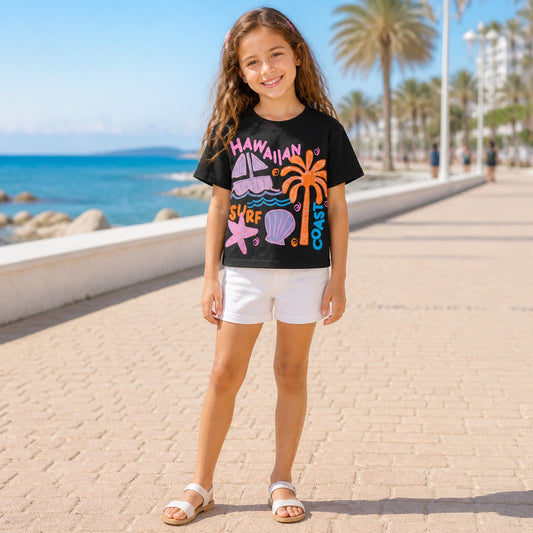 Polera negra hawai
