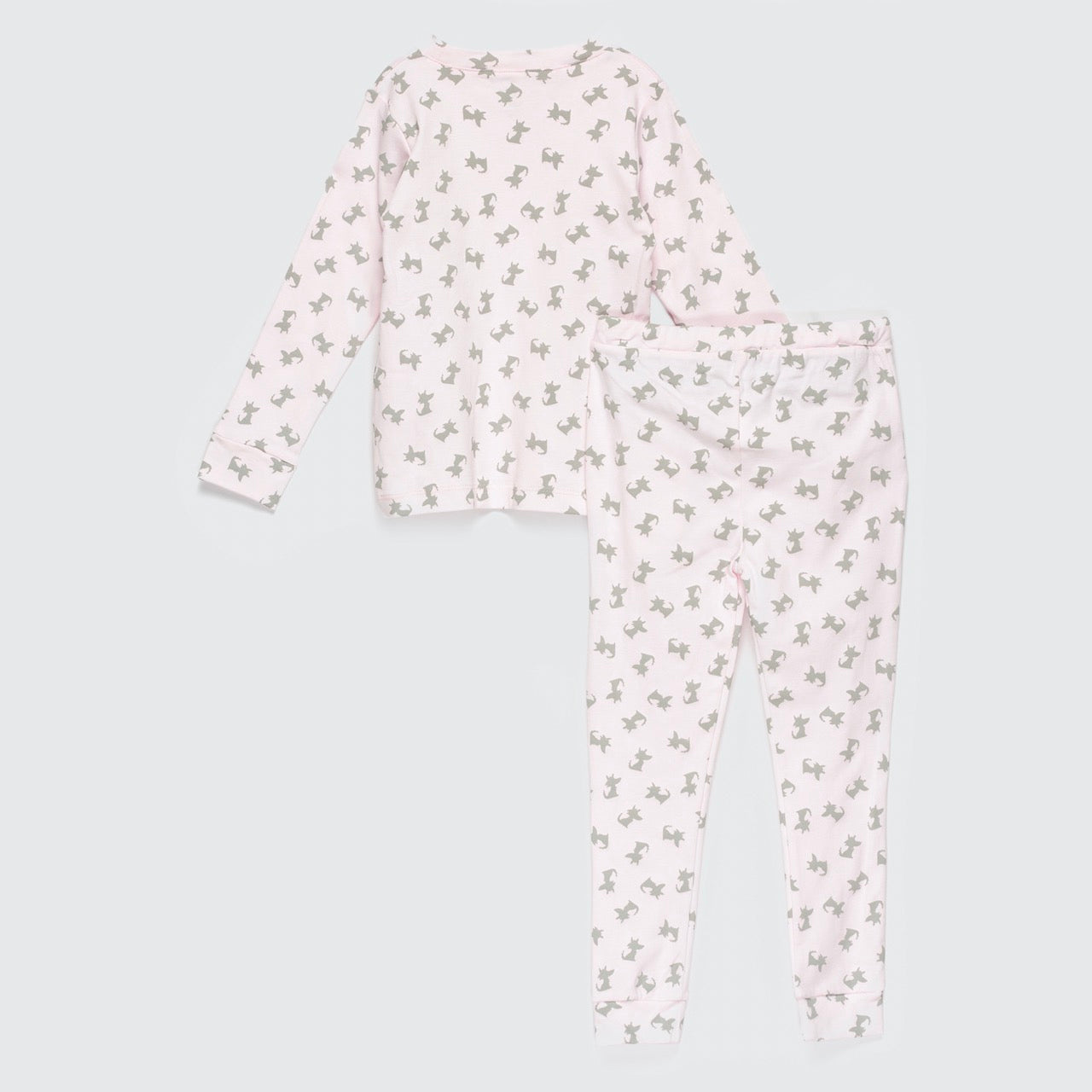 Pijama rosa coyote gris adulto algodón peruano