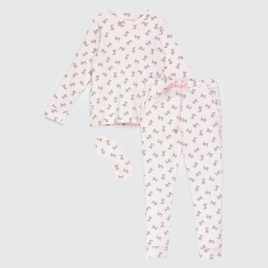 Pijama rosa coyote gris adulto algodón peruano