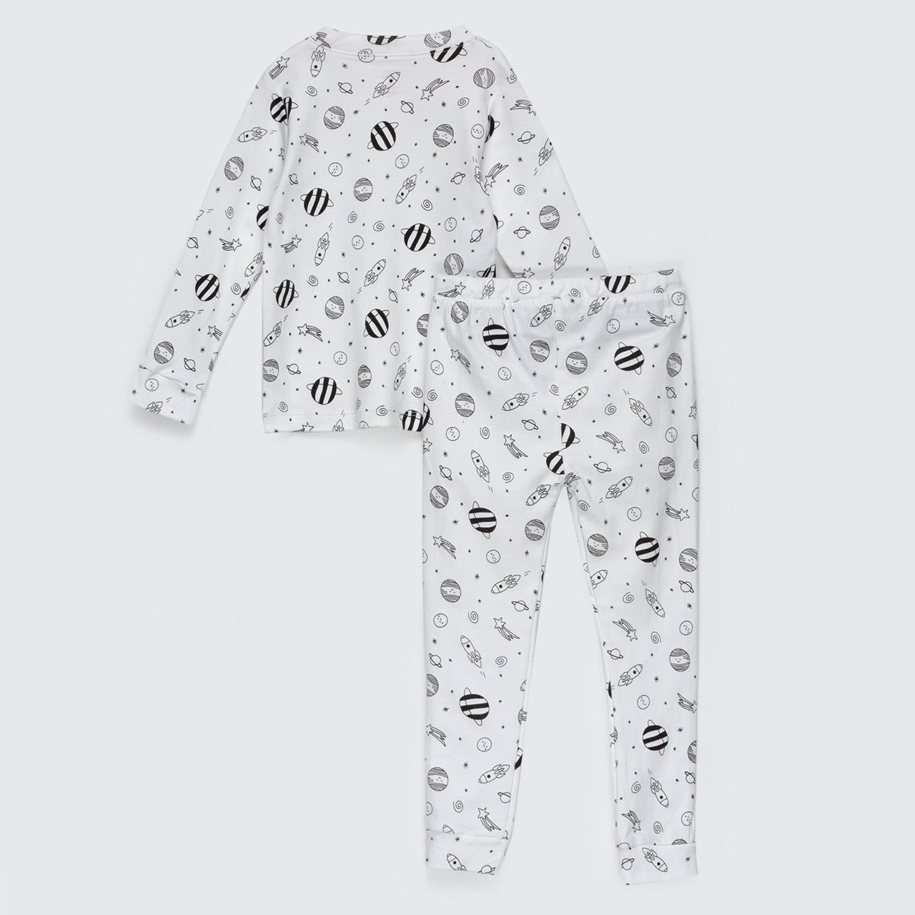 Pijama blanco galaxia adulto algodón peruano