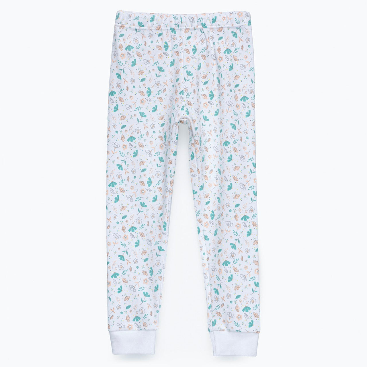 Pijama blanco hojas colores algodón peruano