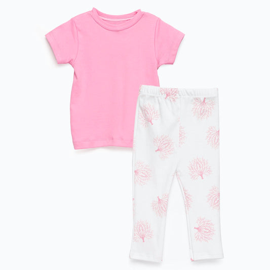 Pijama rosado ramas algodón peruano