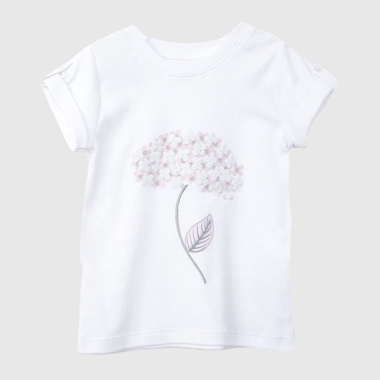 Polera blanca flor algodón peruano