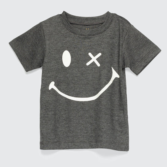 Polera gris smile adulto algodón peruano