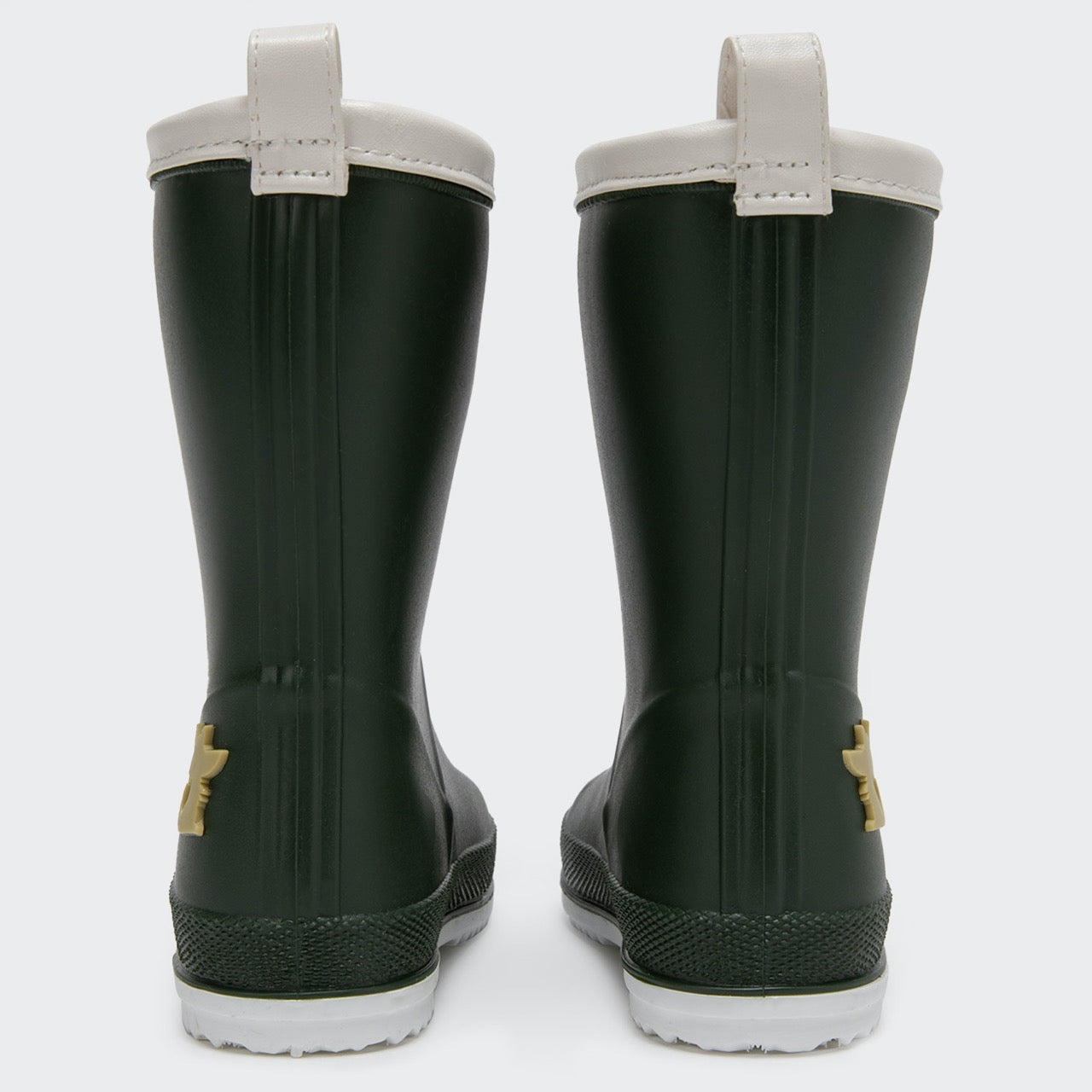 Bota de agua verde militar ribete blanco