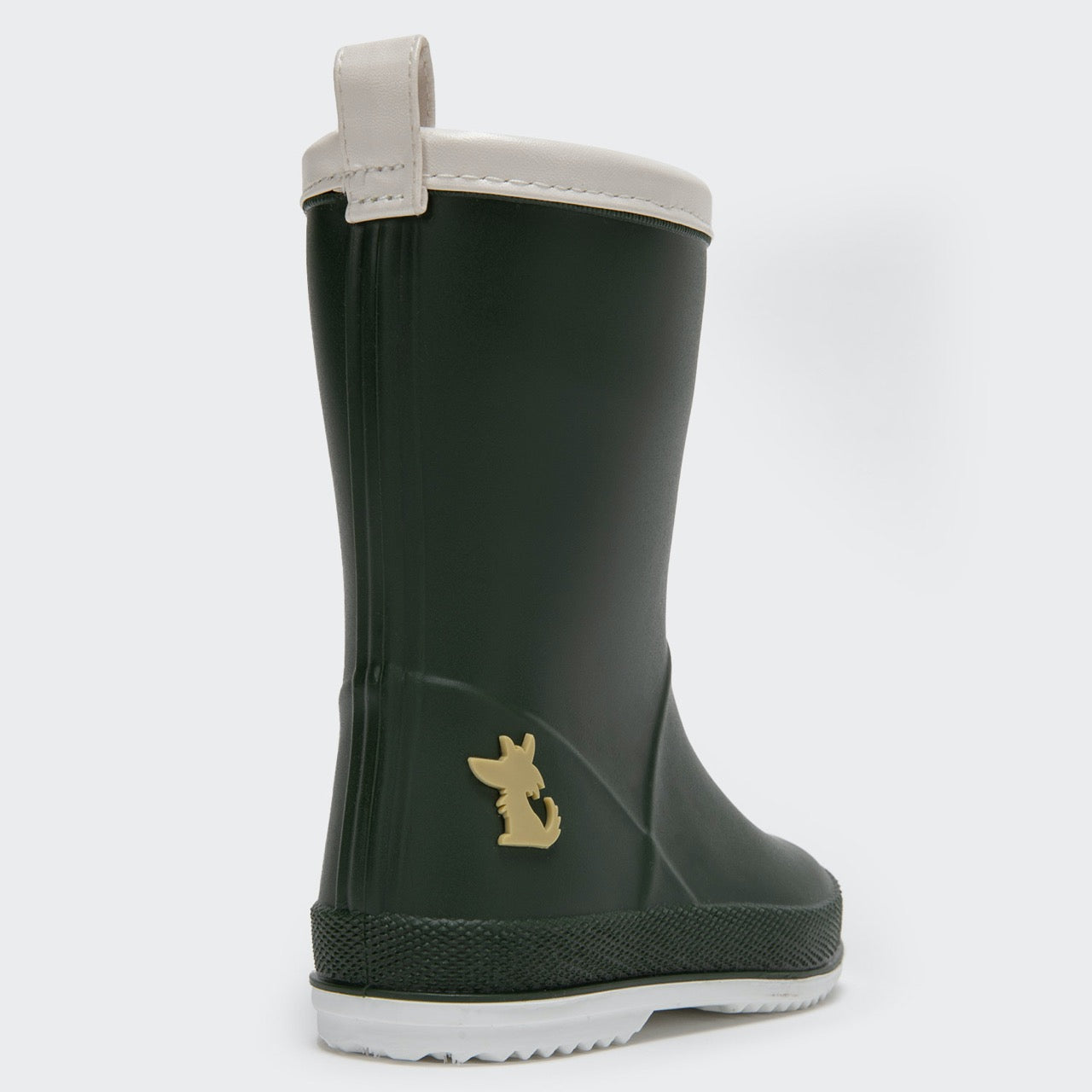 Bota de agua verde militar ribete blanco