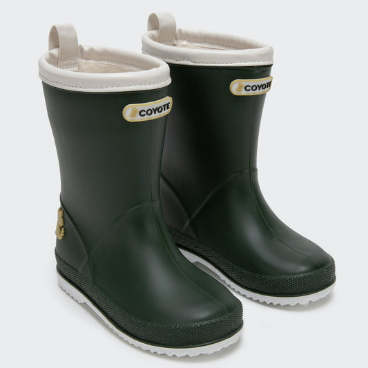 Bota de agua verde militar ribete blanco