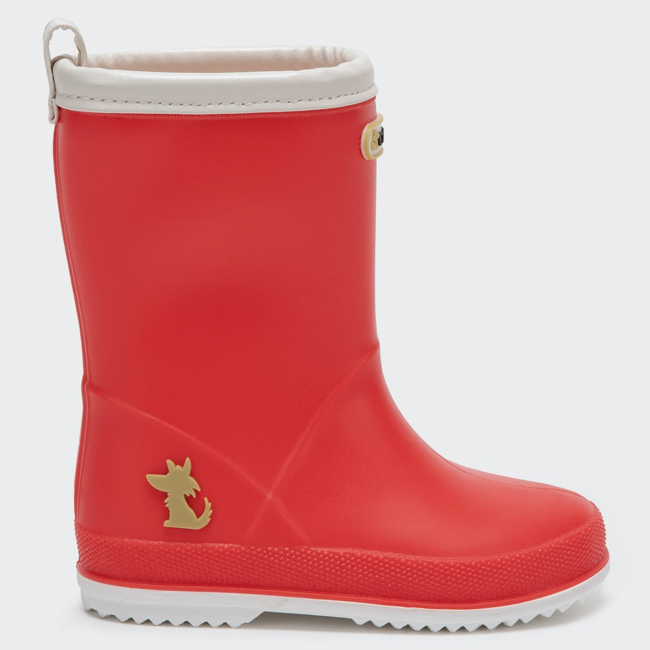 Bota de agua roja ribete blanco