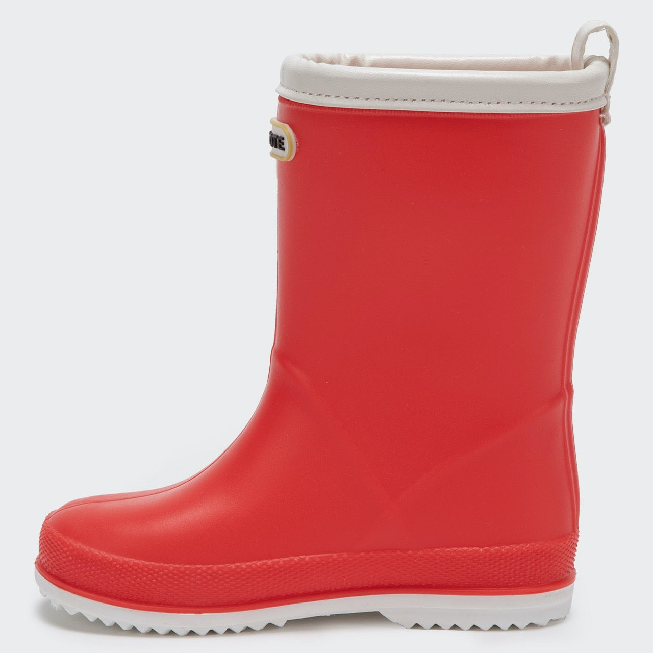 Bota de agua roja ribete blanco