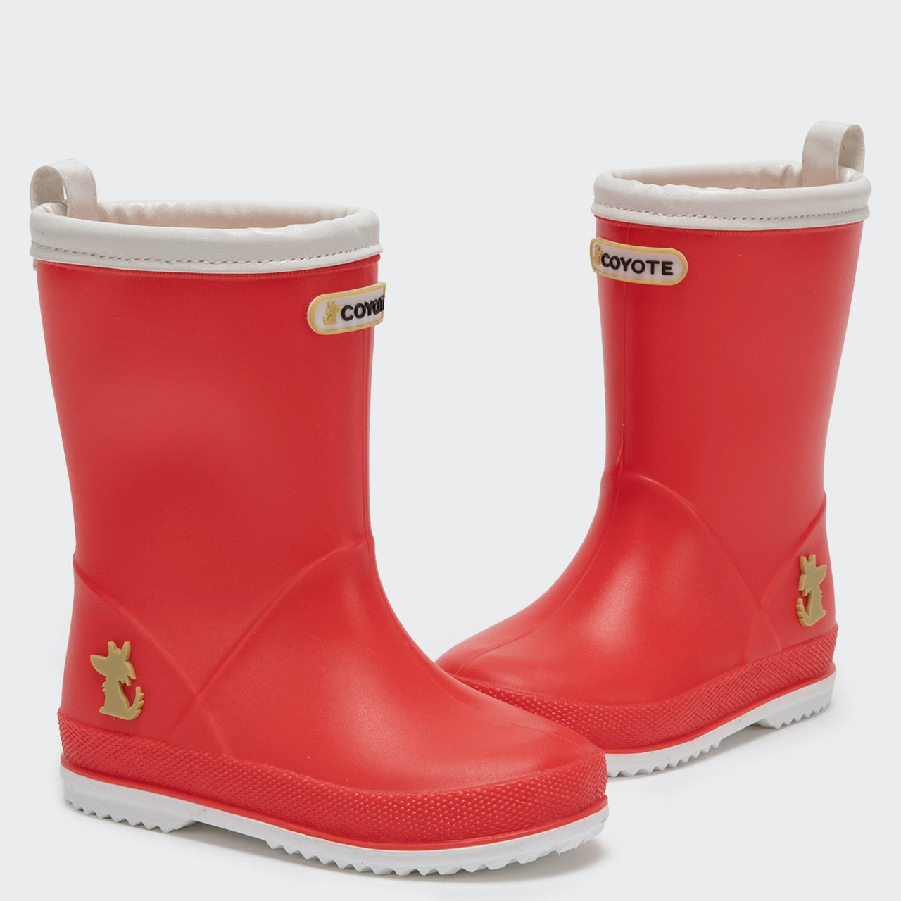 Bota de agua roja ribete blanco