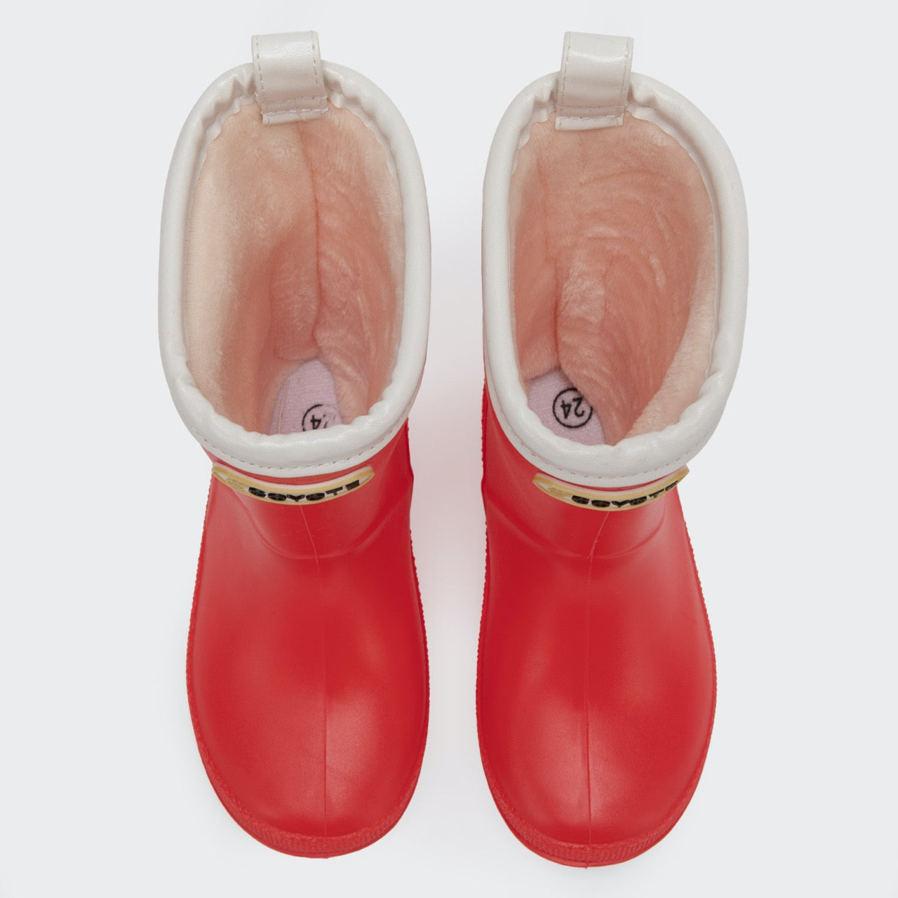 Bota de agua roja ribete blanco