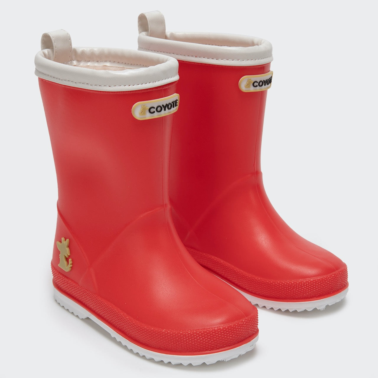 Bota de agua roja ribete blanco