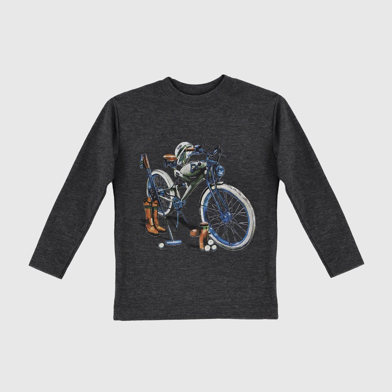 Polera gris moto algodón peruano