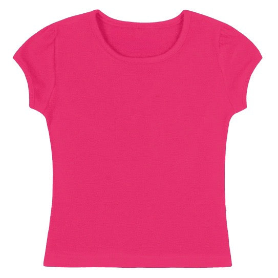 Polera niña fucsia algodón