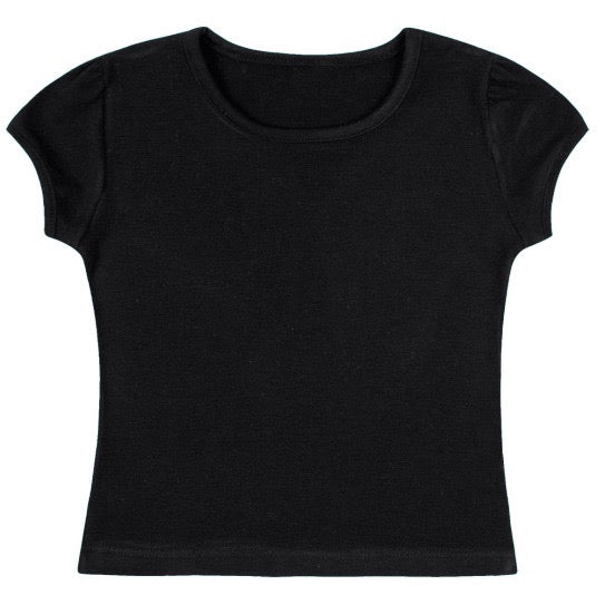 Polera niña negra algodón