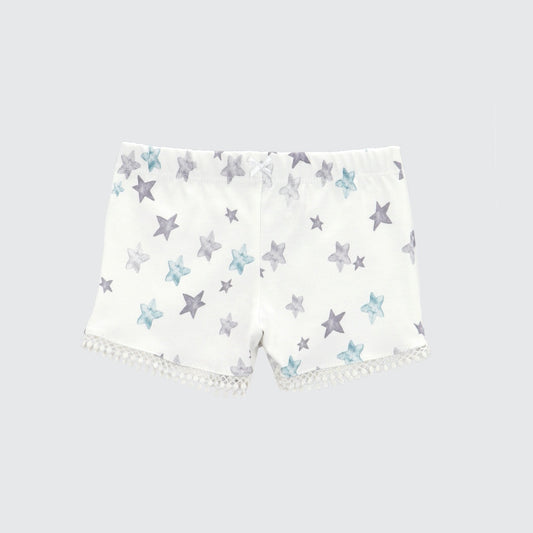 Short blanco estrellas algodón peruano