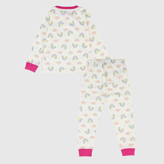 Pijama blanco arcoíris algodón peruano