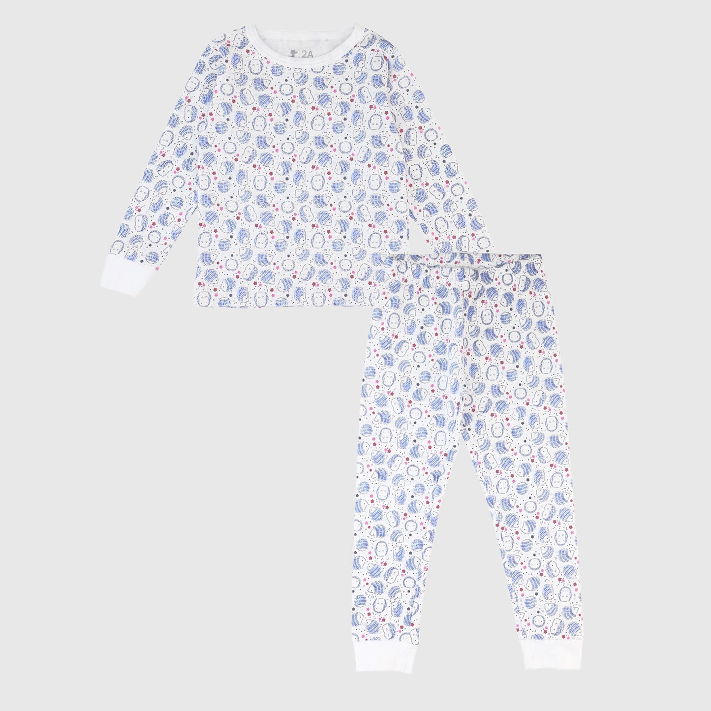 Pijama blanco erizos algodón peruano