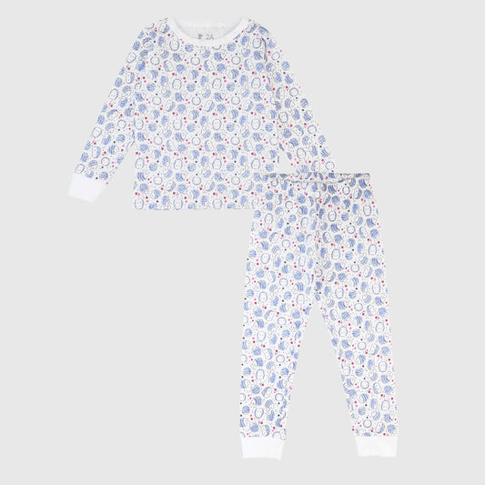 Pijama blanco erizos algodón peruano