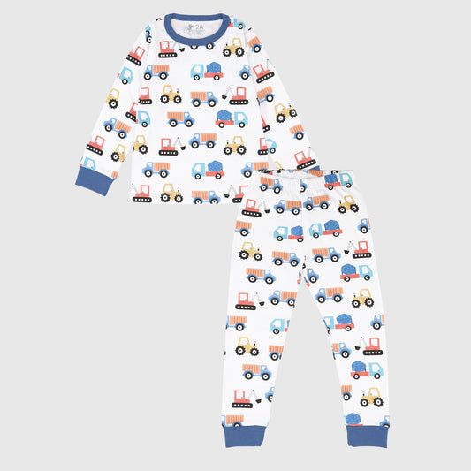 [PREVENTA] Pijama blanco camiones algodón peruano