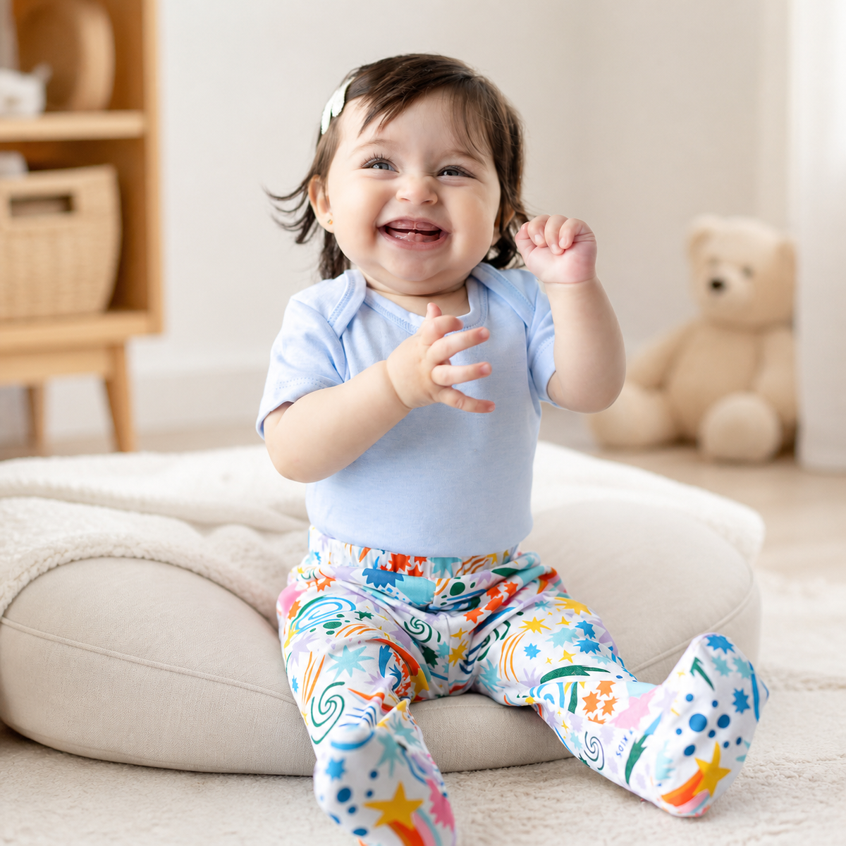 Pantalon blanco bebes galaxia algodon peruano