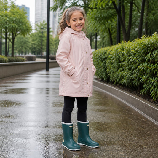 Bota de agua verde petróleo ribete blanco