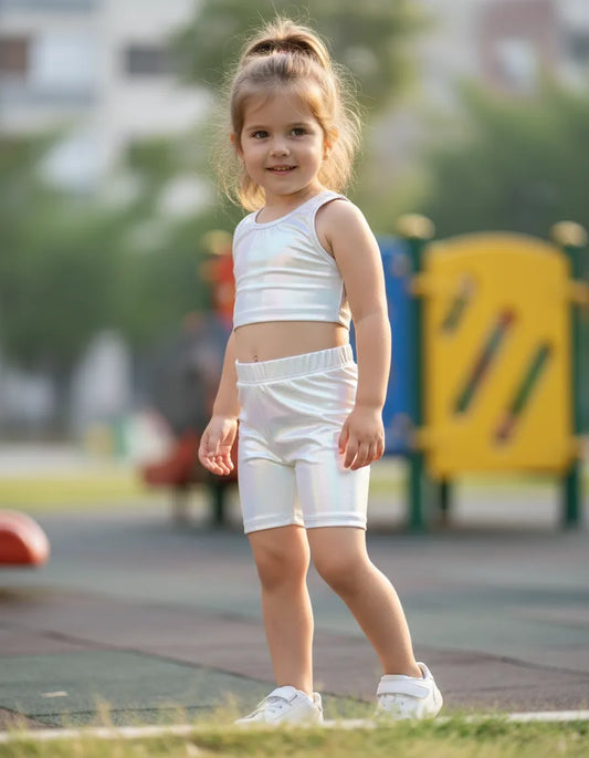 Calza corta blanca metalica