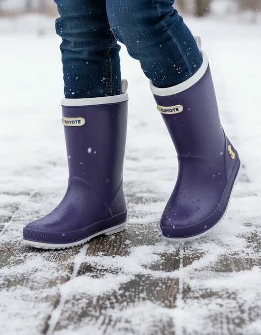 Bota de agua morada ribete blanco