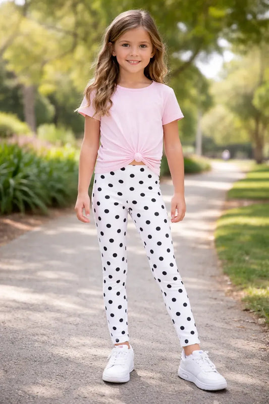 Calza blanca puntos negros algodón peruano