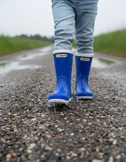 Bota de agua azul rey ribete blanco