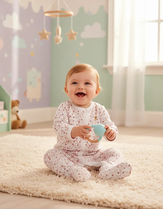 Enterito blanco flores pequeñas algodón peruano